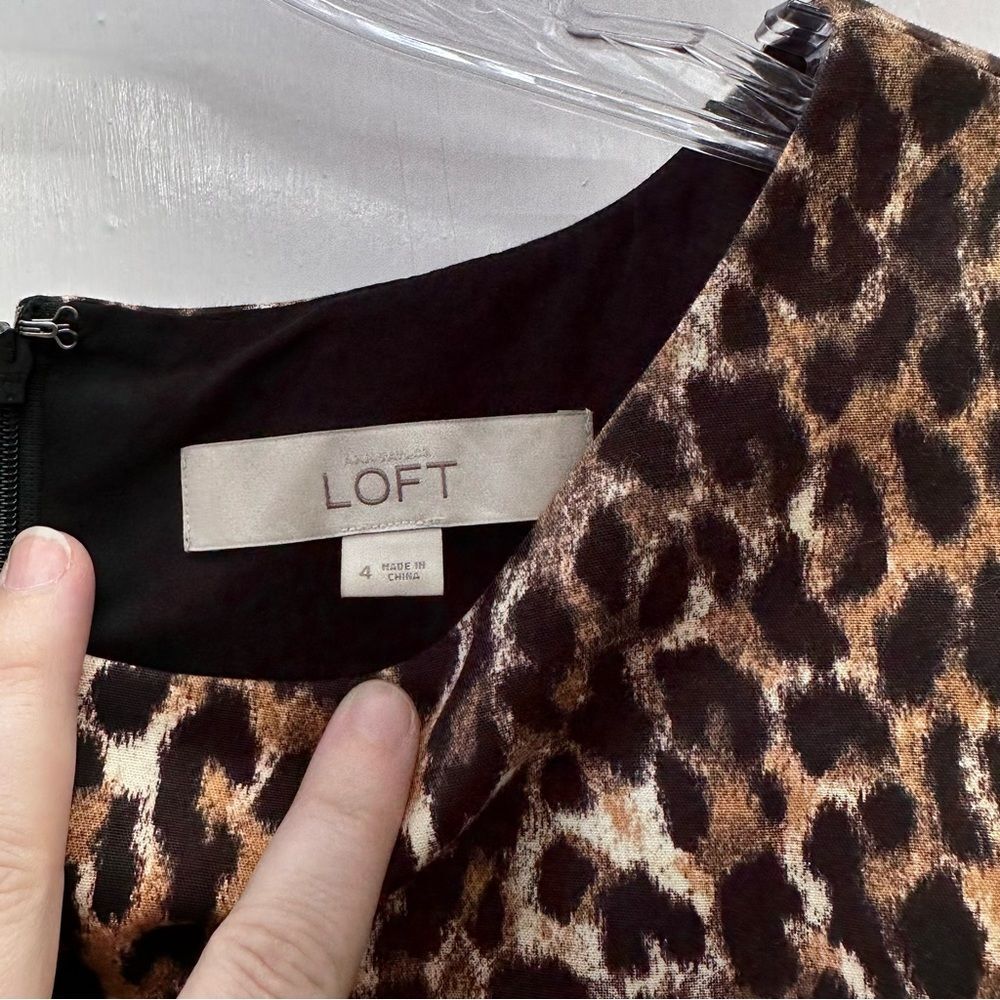 Ann Taylor LOFT‎ classic leopard print sleeveless dress women’s 4 - Picture 5 of 6